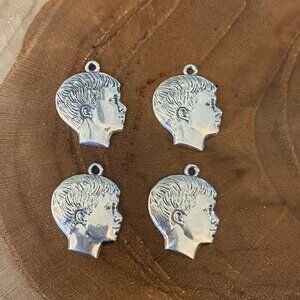 PERSONALIZED lot of 4 James Avery Boy Silhouette Charms, Sterling Silver
